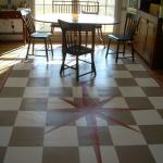 12' x 20' beige/white tile with compass rose