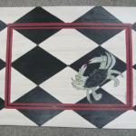 Chesapeake Crab, b/w tile, interior border